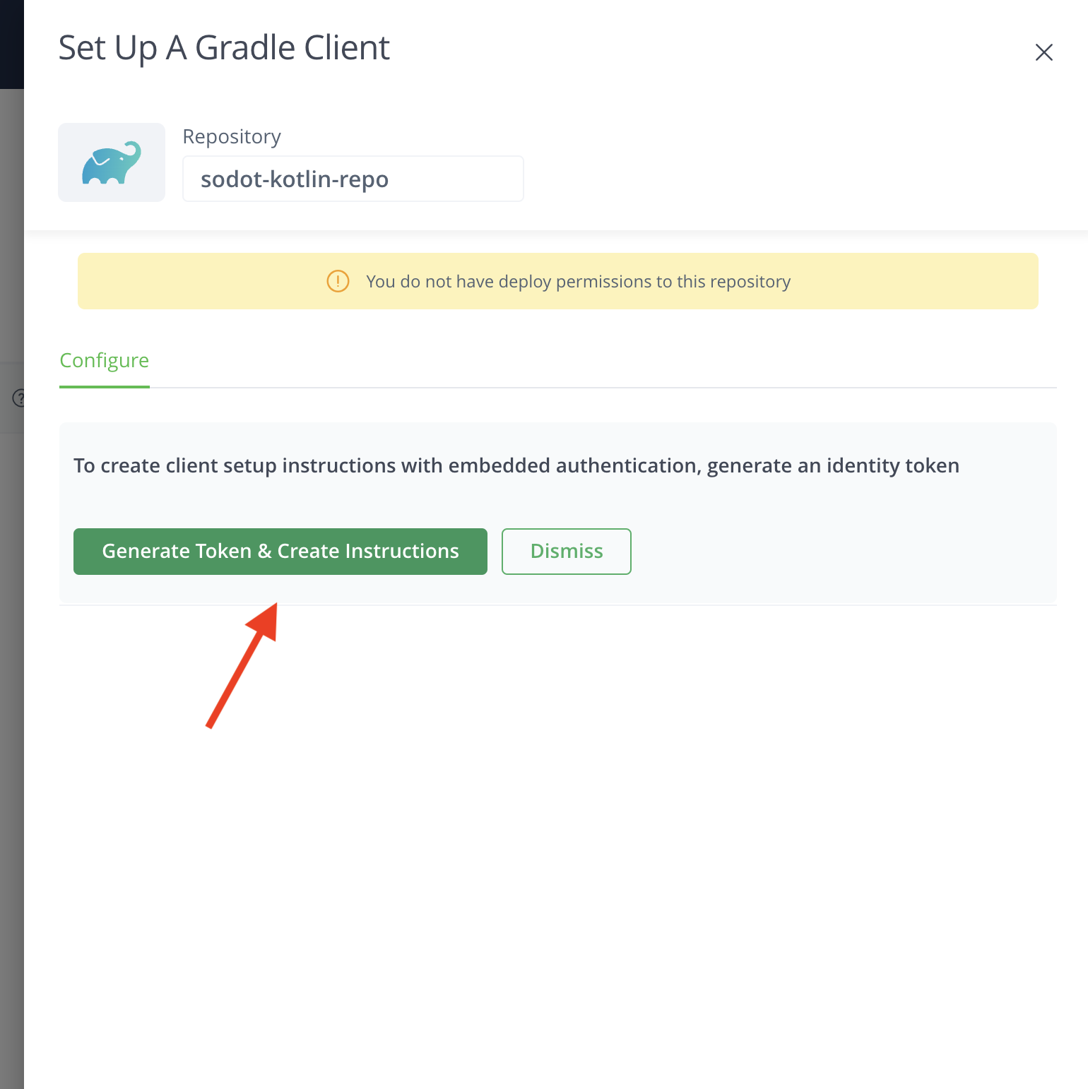 Generate Token Button