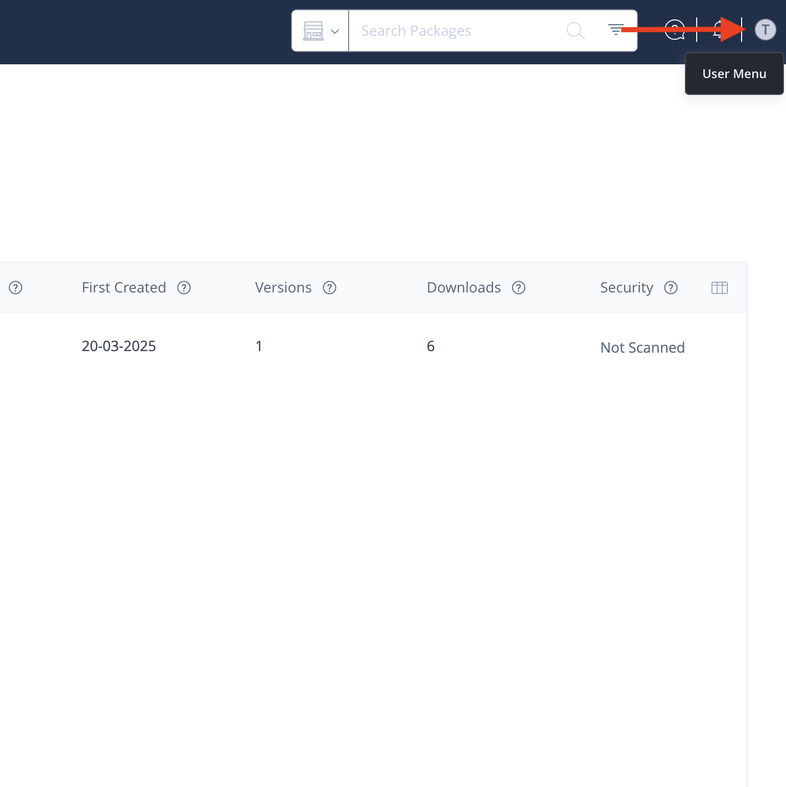 User Menu